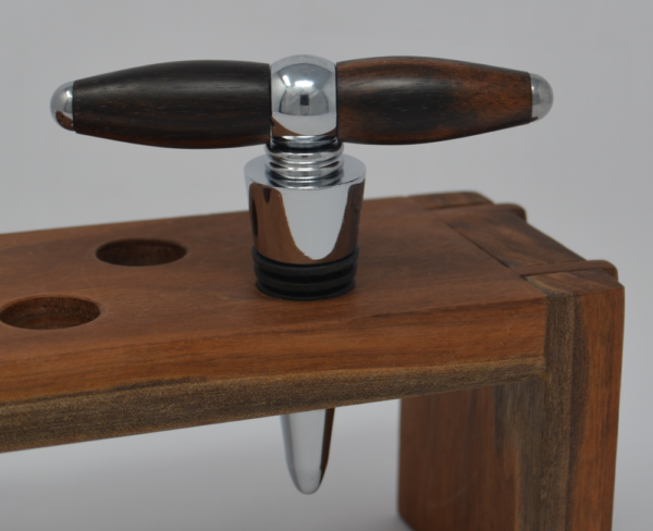 Rosewood Corkscrew Bottle Stopper - Image 2