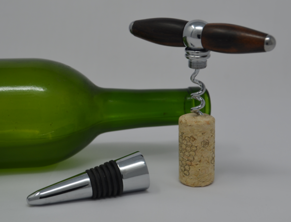 Rosewood Corkscrew Bottle Stopper