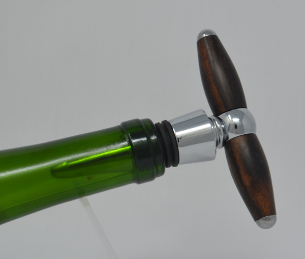 Rosewood Corkscrew Bottle Stopper - Image 4